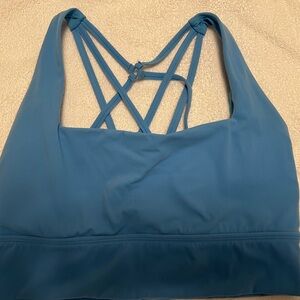Blue Strappy Sports Bra